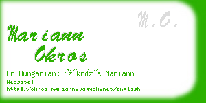 mariann okros business card